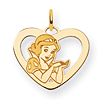 Snow White Heart Charm 5/8in - Jump Ring