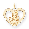 Cinderella Heart Charm 5/8in - Jump Ring