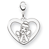Cinderella Heart Charm 5/8in - Lobster Clasp