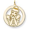 Cinderella Round Charm 1in - Jump Ring