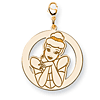 Cinderella Round Charm 1in - Lobster Clasp