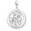 Cinderella Round Charm 1in - Lobster Clasp