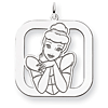 Cinderella Square Charm 1in - Jump Ring