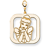 Cinderella Square Charm 1in - Lobster Clasp