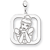 Cinderella Square Charm 1in - Lobster Clasp