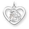 Aurora Heart Charm 5/8in - Sterling Silver
