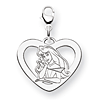 Aurora Heart Charm 5/8in - Lobster Clasp