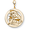 Aurora Round Charm 1in - Lobster Clasp