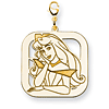 Aurora Square Charm 1in - Lobster Clasp