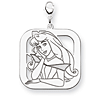 Aurora Square Charm 1in - Lobster Clasp