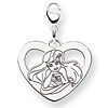 Ariel Heart Charm 5/8in - Lobster Clasp