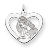 Jasmine Heart Charm 5/8in - Jump Ring