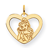 Belle Heart Charm 5/8in - Jump Ring