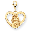 Belle Heart Charm 5/8in - Lobster Clasp