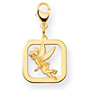 Tinker Bell Square Charm 1/2in - Lobster Clasp