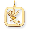 Tinker Bell Square Charm 11/16in - Jump Ring