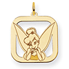 Tinker Bell Square Charm 3/4in - Jump Ring
