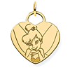 Tinker Bell Heart Charm 5/8in - Jump Ring