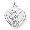 Tinker Bell Heart Charm 5/8in - Jump Ring