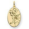 Tinker Bell Oval Charm 3/4in - Jump Ring