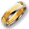 18k Yellow Gold and Platinum Domed Comfort Fit Band 6mm