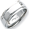 Platinum Band with Grooves 8mm