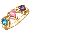 Gold Mothers Rings with Birthstones