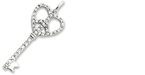 Cubic Zirconia Sterling Silver Key Pendants