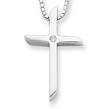 Sterling Silver Diamond Cross Pendants