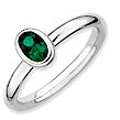 Created Emerald Stackable Expressions Rings