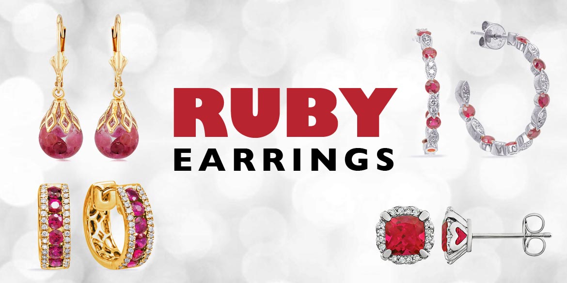 Gold Ruby Earrings
