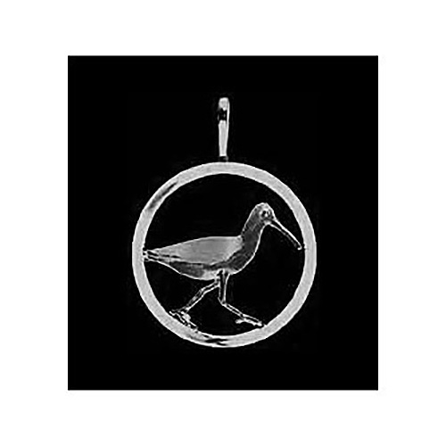 14k White Gold Sandpiper 3D Pendant