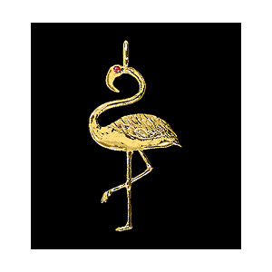 14KT Gold Flamingo Pendant