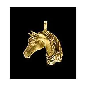 14KT Gold Horse Head Pendant
