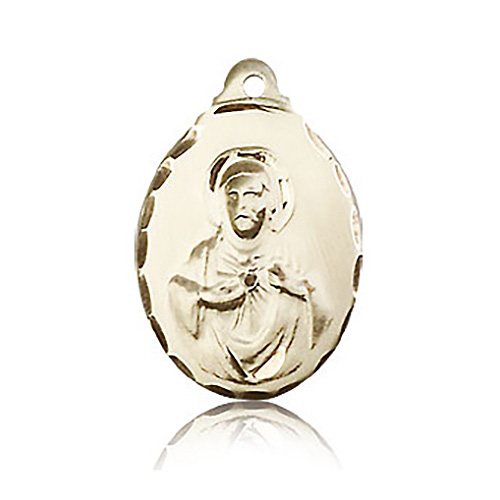 14k Yellow Gold Scapular Medal 7/8in