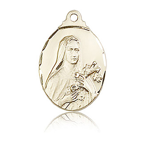 14kt Yellow Gold 7/8in St Theresa Pendant