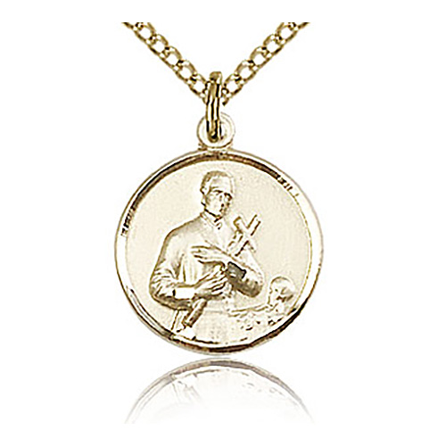 Gold Filled 5/8in St Gerard Medal & 18in Chain