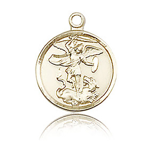 14kt Yellow Gold 5/8in St Michael Medal