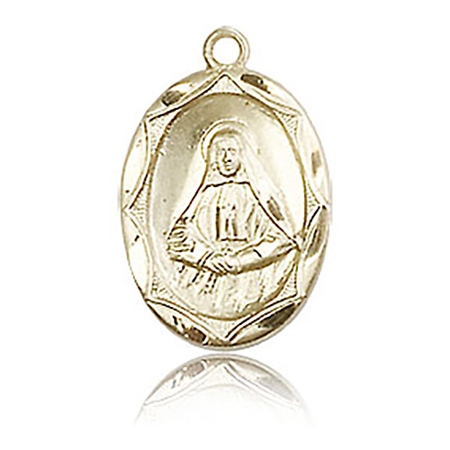 14kt Yellow Gold 5/8in St Frances Cabrini Medal