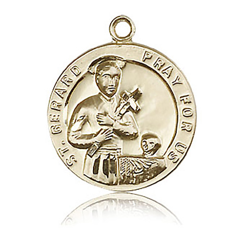 14kt Yellow Gold 7/8in St Gerard Medal