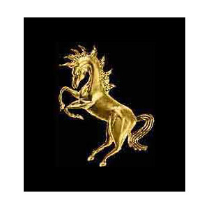 14KT Gold Large Rearing Horse Pendant
