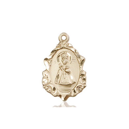 14kt Yellow Gold 3/4in Ornate Infant of Prague Medal