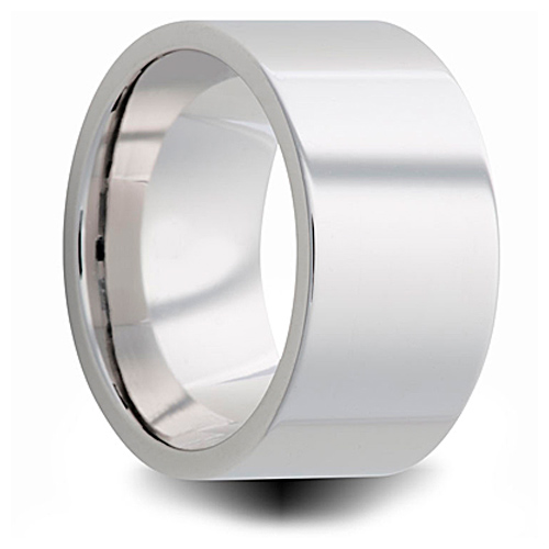 Cobalt 10mm Polished Pipe Cut Wedding Band