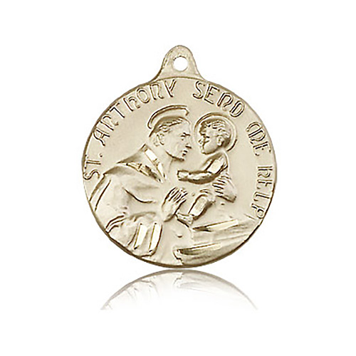 14kt Yellow Gold 7/8in St Anthony Medal