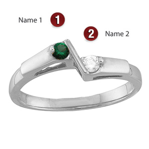 Sterling Silver Side by Side Ring