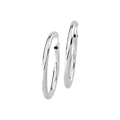 Sterling Silver 37.00mm Classic Hoop Earrings