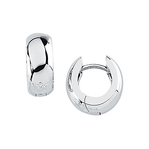 Sterling Silver 1/2in Domed Hinged Earrings
