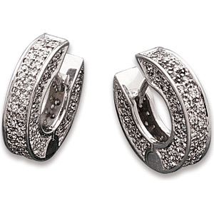 1 1/4 CT TW Diamond Hinged Earrings - Clearance