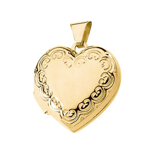 11/16in Heart Locket - 14k Yellow Gold