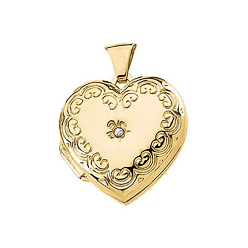 3/4in Diamond Heart Locket